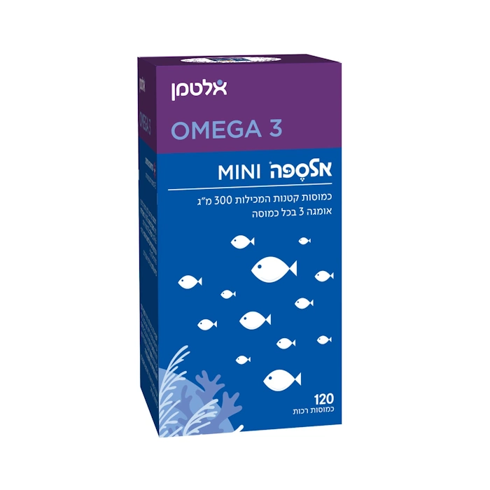אלספה מיני אומגה 3 MINI אלטמן 120 כמוסות