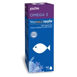 אלספה מקס אומגה 3 שמן בטעם לימון 140 מל