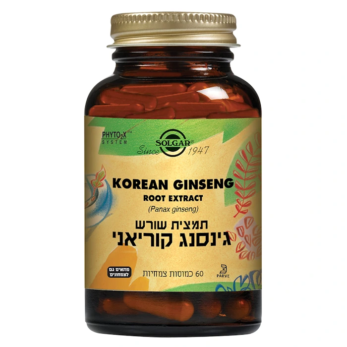 ג'ינסנג קוריאני 60 כמוסות צמח מרפא Solgar